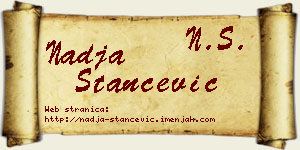 Nadja Stančević vizit kartica